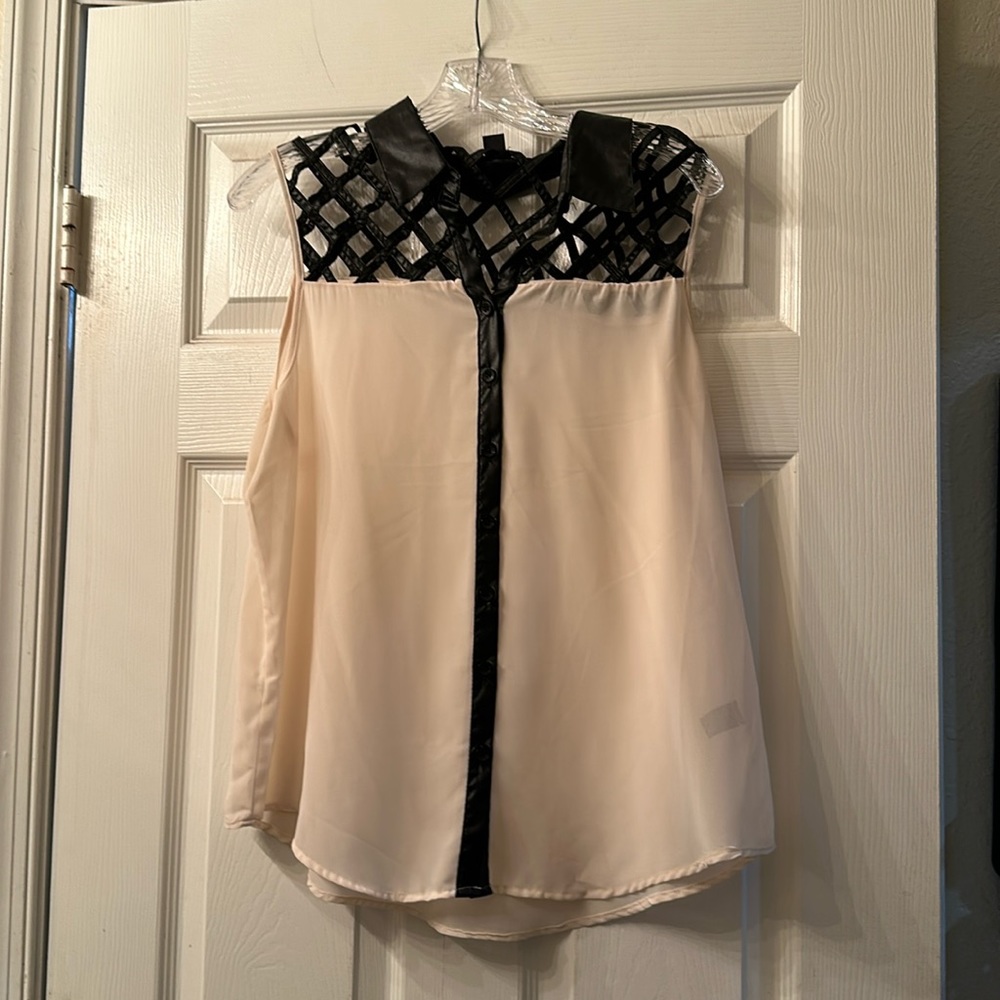 Beige sheer top